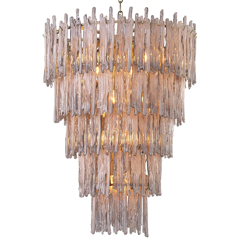 Люстра Eichholtz Chandelier Saint Roch L Латунь Серый Стекло Смок Люстра Eichholtz Chandelier Saint Roch L Латунь Серый Стекло Смок в Грозном | Loft Concept