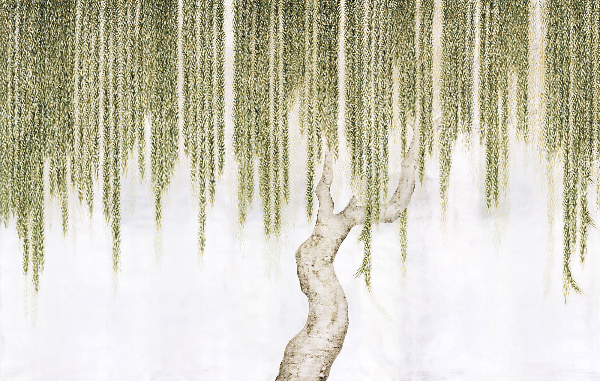 Обои ручная роспись Willow Original colourway on Tarnished Silver gilded paper Обои ручная роспись Willow Original colourway on Tarnished Silver gilded paper - постер Loft-Concept в Грозном
