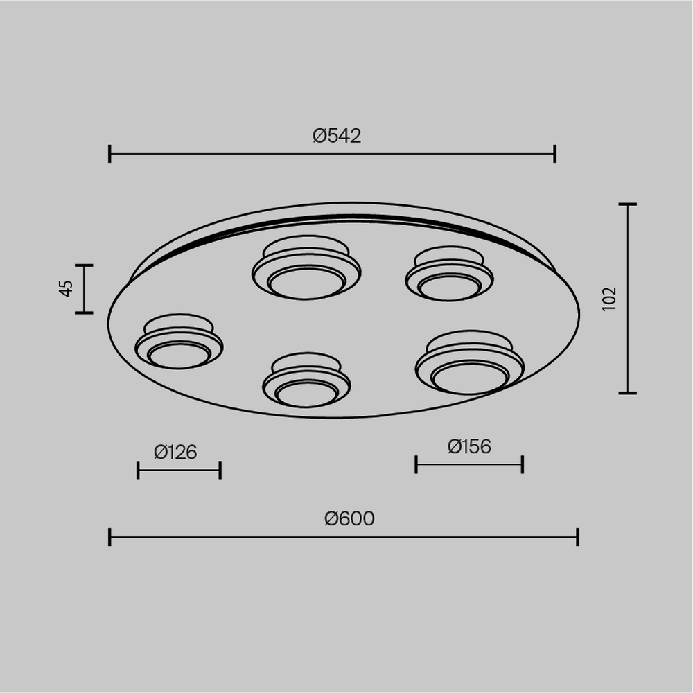 Потолочный светильник Pharao 3000К 56Вт в Грозном