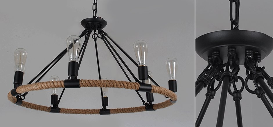 Люстра Round Tube Loft Rope Light Люстра Round Tube Loft Rope Light - Loft-Concept в Грозном