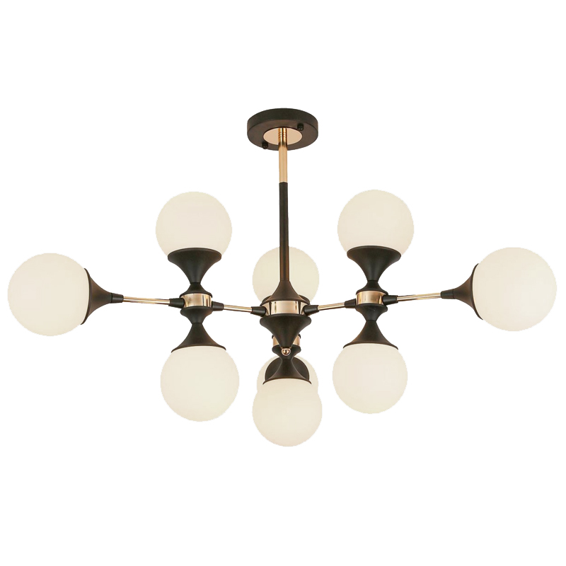 Люстра Ball Valley Arredoluce Ceiling Lamp Белый Латунь Черный Люстра Ball Valley Arredoluce Ceiling Lamp Белый Латунь Черный в Грозном | Loft Concept
