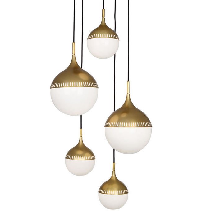 Люстра RIO MULTI-ARM CHANDELIER Латунь Белый Люстра RIO MULTI-ARM CHANDELIER Латунь Белый в Грозном | Loft Concept