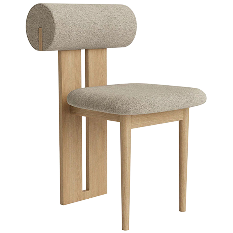 Стул Behemo Grey Chair Древесина Бежево-серый Стул Behemo Grey Chair Древесина Бежево-серый в Грозном | Loft Concept