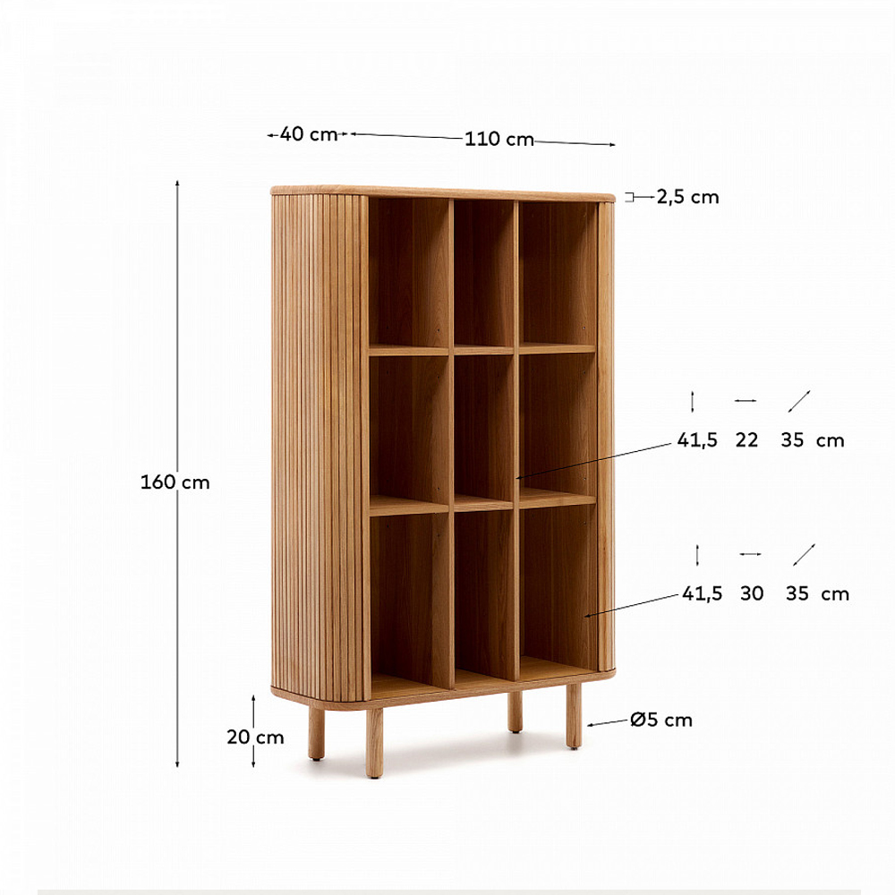 Буфет из ясеневого шпона с открытыми полками и 2-мя раздвижными дверями Toinette в Грозном