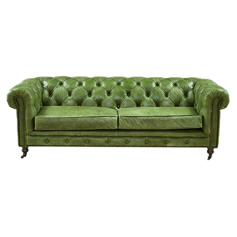 Диван Chesterfield leather Sofa green Зеленый Диван Chesterfield leather Sofa green Зеленый в Грозном | Loft Concept