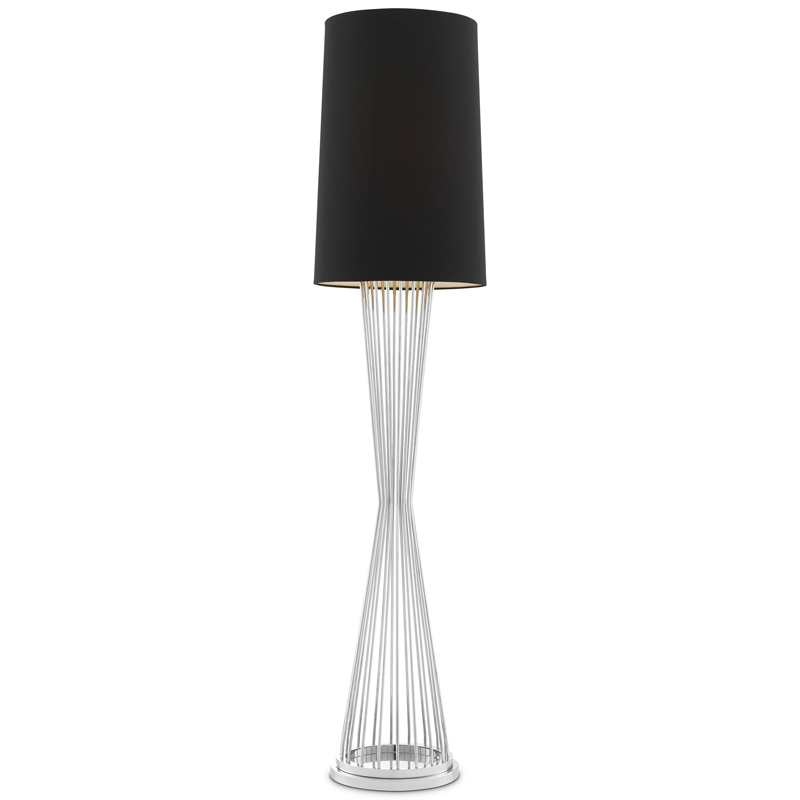 Торшер Eichholtz Floor Lamp Holmes Nickel Никель Черный Торшер Eichholtz Floor Lamp Holmes Nickel Никель Черный в Грозном | Loft Concept