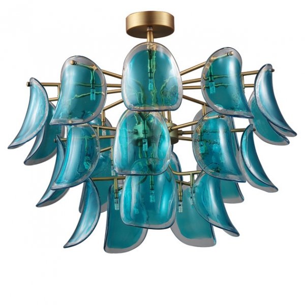 Люстра Sea Siren Chandelier Глянцевое золото Бирюзовый Люстра Sea Siren Chandelier Глянцевое золото Бирюзовый в Грозном | Loft Concept