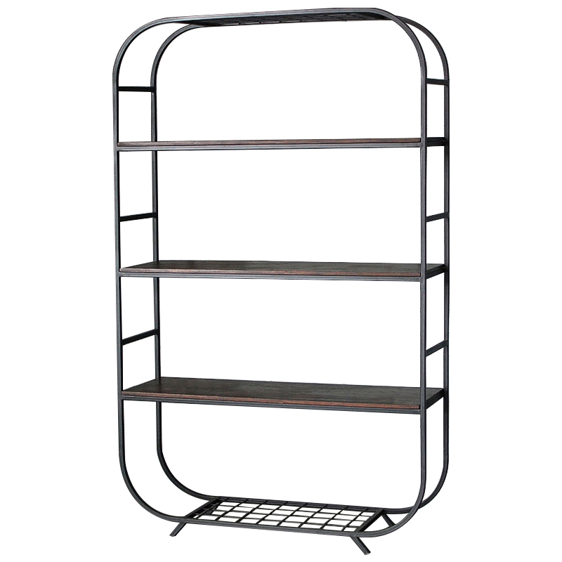 Стеллаж Martine Industrial Metal Rust Rack Черный Коричневый в Грозном | Loft Concept 