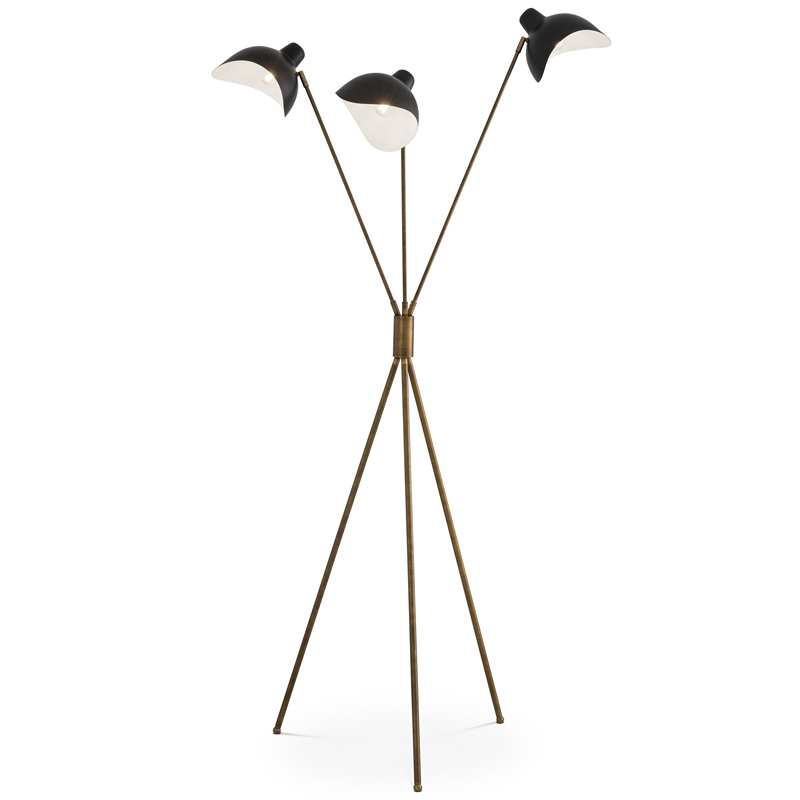 Торшер Eichholtz Floor Lamp Costner Черный Латунь Античная полированная Торшер Eichholtz Floor Lamp Costner Черный Латунь Античная полированная в Грозном | Loft Concept