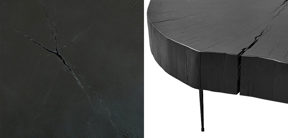 Кофейный стол Saw Cut Black Wood Coffee Table Кофейный стол Saw Cut Black Wood Coffee Table - Loft-Concept в Грозном