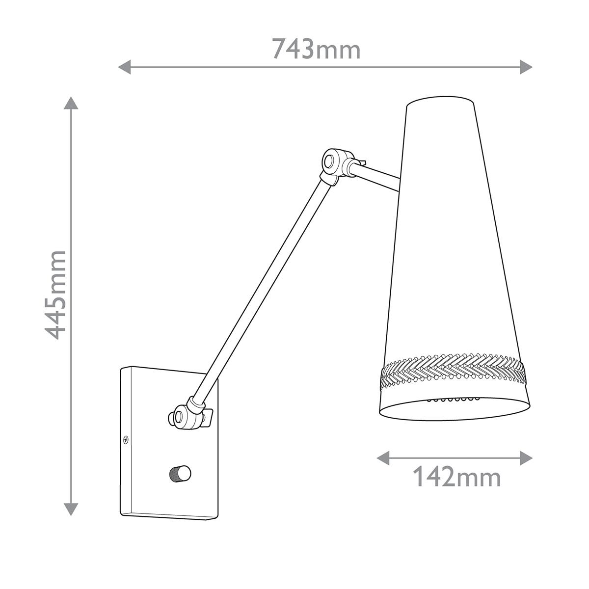 Бра черного цвета с конусным металлическим плафоном Alora в Грозном