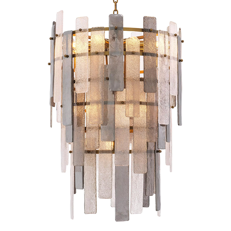 Люстра Eichholtz Chandelier Greyson Стекло Смок Прозрачное Стекло Латунь Люстра Eichholtz Chandelier Greyson Стекло Смок Прозрачное Стекло Латунь в Грозном | Loft Concept