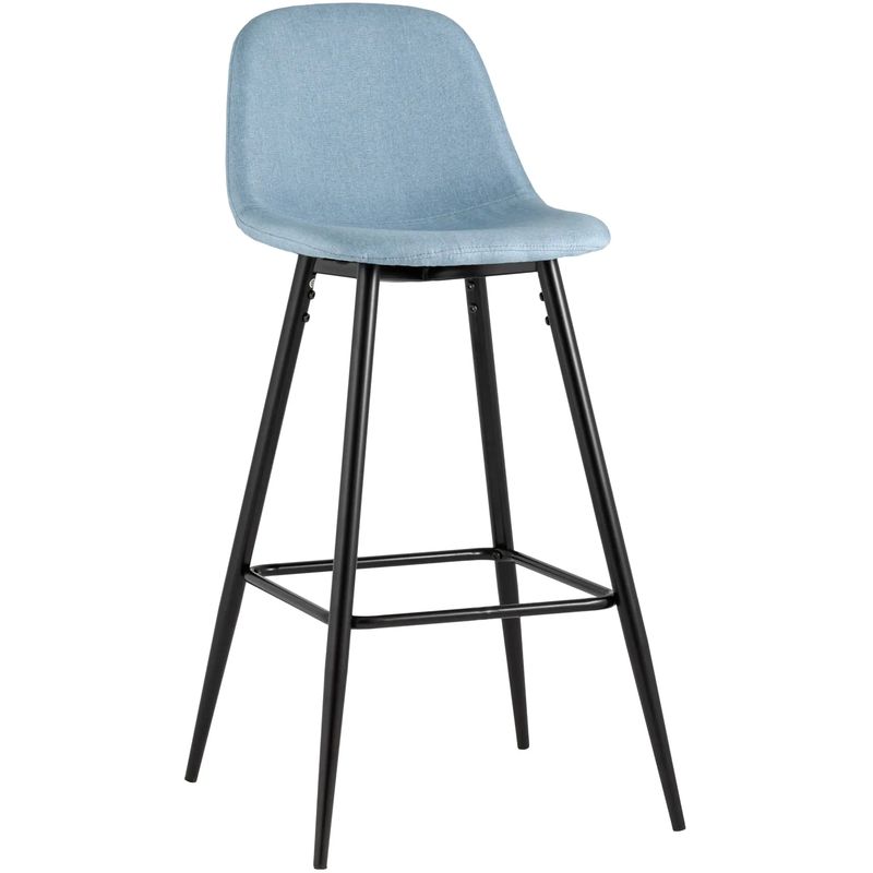 Барный Стул Archie Chair Голубая Рогожка Голубой Черный Барный Стул Archie Chair Голубая Рогожка Голубой Черный в Грозном | Loft Concept