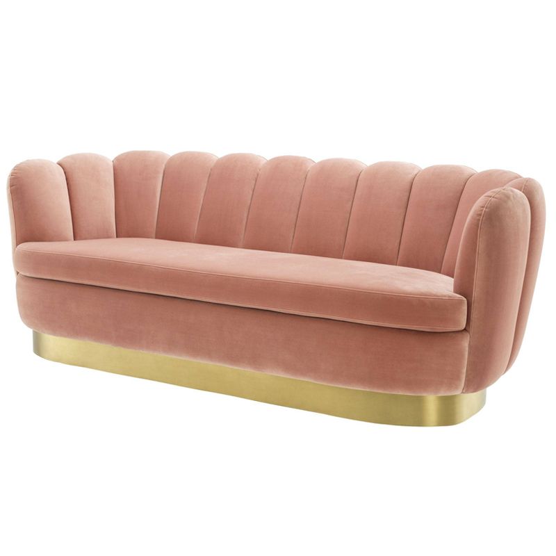Диван Eichholtz Sofa Mirage nude Розовый пастельный Латунь в Грозном | Loft Concept 