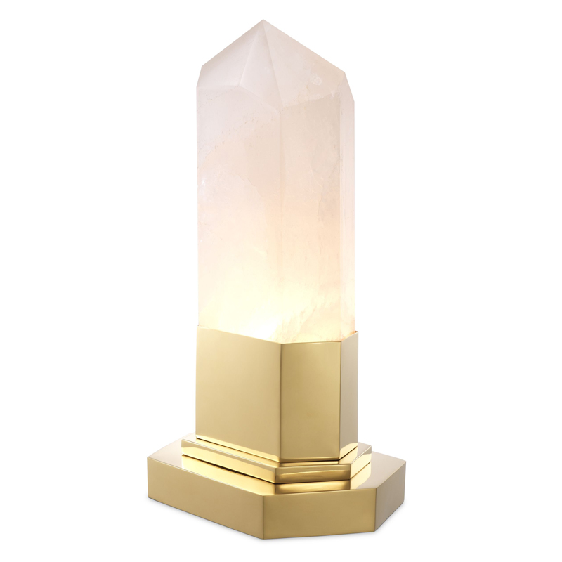 Настольная лампа Eichholtz Table Lamp Rock Crystal Золотой Молочный Настольная лампа Eichholtz Table Lamp Rock Crystal Золотой Молочный в Грозном | Loft Concept