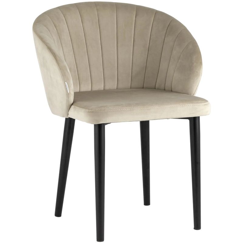 Стул Balsari Chair Кремовый Велюр Кремовый Черный Стул Balsari Chair Кремовый Велюр Кремовый Черный в Грозном | Loft Concept