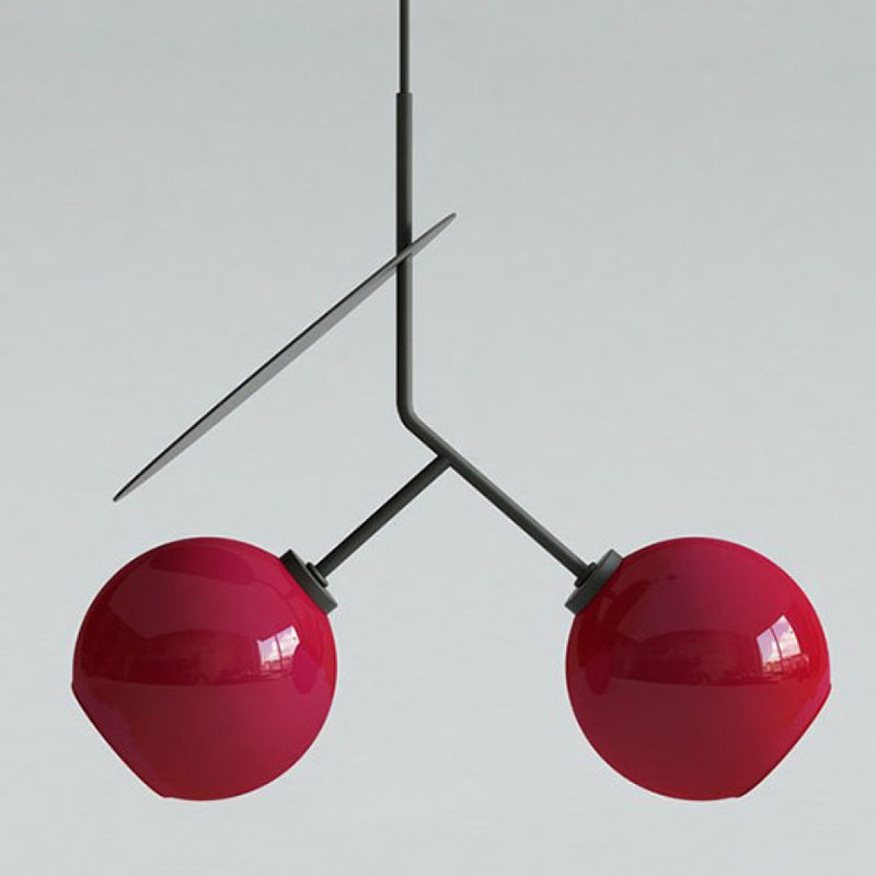 Подвесной светильник Cherry Pendant Double Red Красный Черный Подвесной светильник Cherry Pendant Double Red Красный Черный в Грозном | Loft Concept