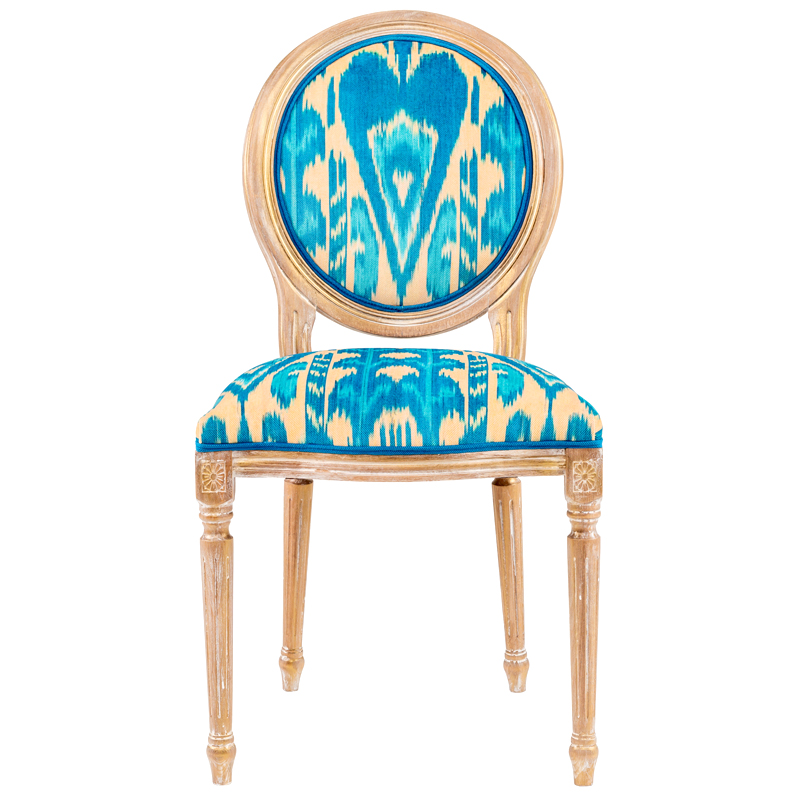 Стул Ikat Pattern Голубой Бежевый Коричневый Голубой Стул Ikat Pattern Голубой Бежевый Коричневый Голубой в Грозном | Loft Concept