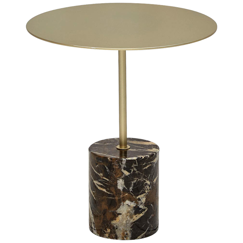 Приставной стол Thabi Dark Brown Side Table Золотой Коричневый Бежевый Приставной стол Thabi Dark Brown Side Table Золотой Коричневый Бежевый в Грозном | Loft Concept