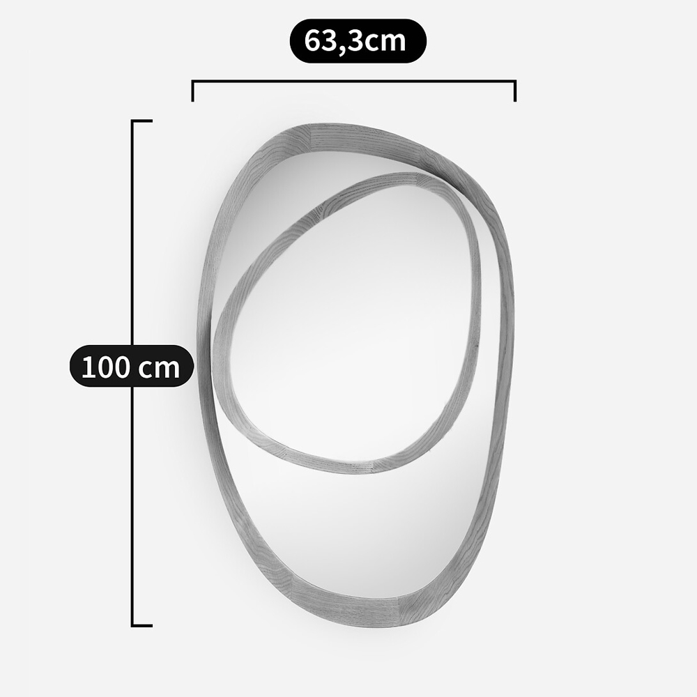 Ассиметричное зеркало в дубовой раме Infinity Symbol в Грозном