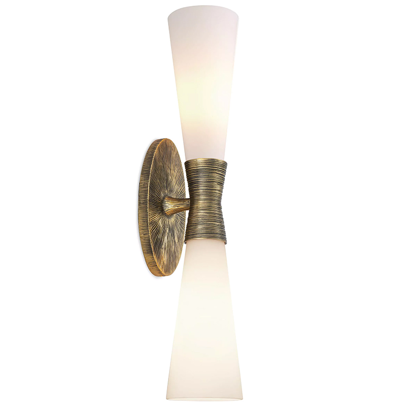 Бра Eichholtz Wall Lamp Nolita Double Латунь Белый Бра Eichholtz Wall Lamp Nolita Double Латунь Белый в Грозном | Loft Concept