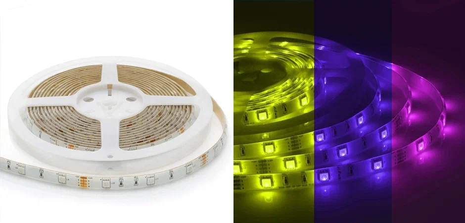 Светодиодная влагозащищенная лента 7,2W/m 30LED/m 5050SMD разноцветная 5M Светодиодная влагозащищенная лента 7,2W/m 30LED/m 5050SMD разноцветная 5M - Loft-Concept в Грозном