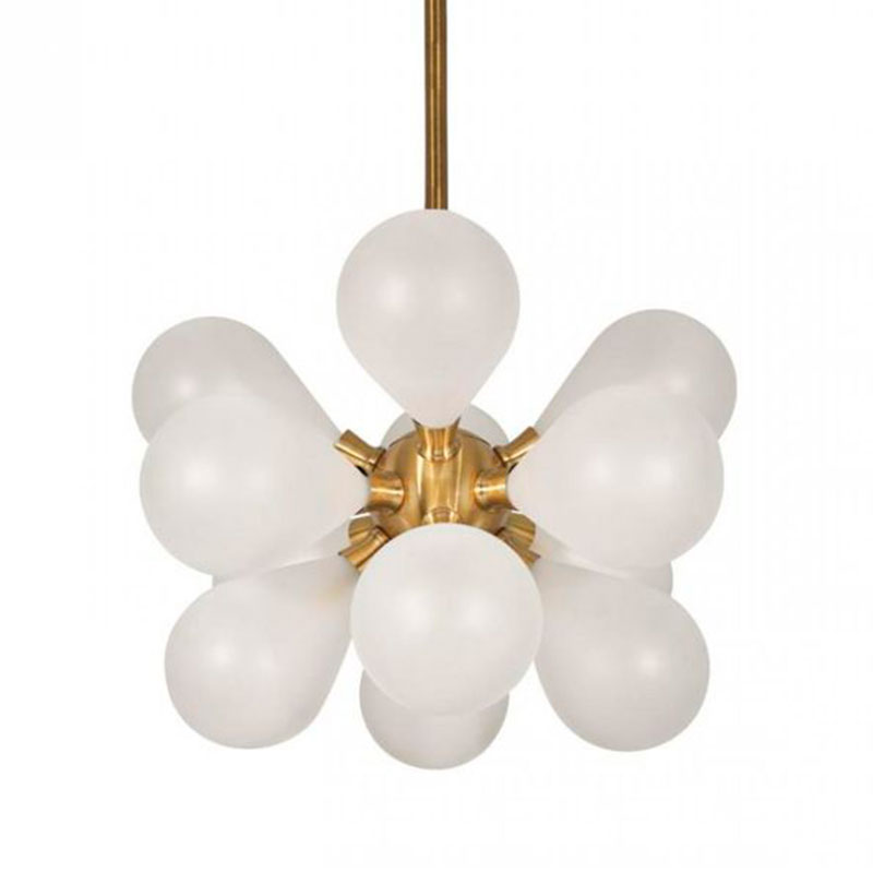 Люстра Simonet Chandelier White 50 см Белый Золотой Люстра Simonet Chandelier White 50 см Белый Золотой в Грозном | Loft Concept
