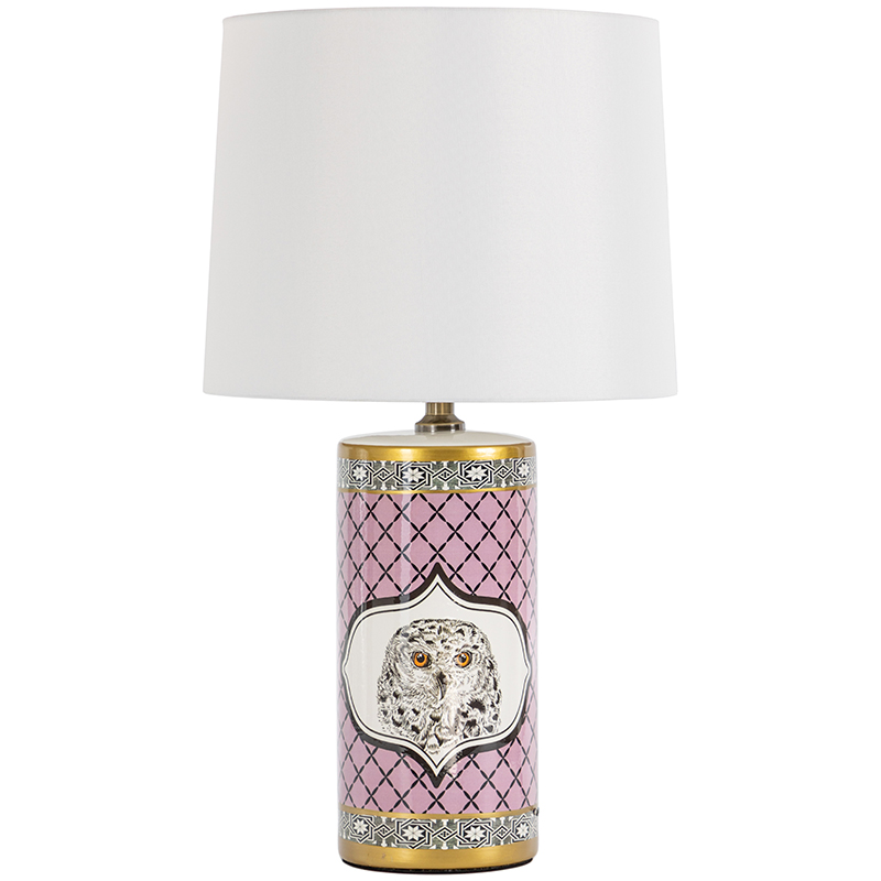 Настольная лампа Owl Collection Pink Lampshade Белый Розовый Черно-белый Золотой Настольная лампа Owl Collection Pink Lampshade Белый Розовый Черно-белый Золотой в Грозном | Loft Concept