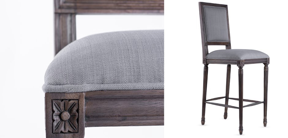 Барный стул JACOB bar stool Gray Linen Барный стул JACOB bar stool Gray Linen - Loft-Concept в Грозном