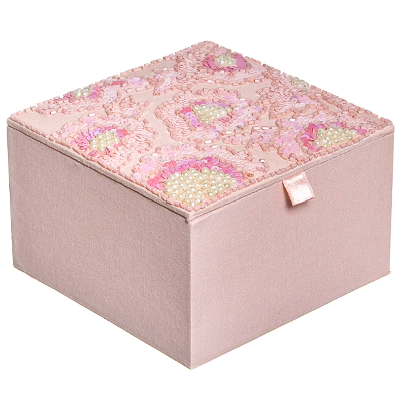 Шкатулка с вышивкой из бисера Fleur Beads Embroidery Box Розовый Шкатулка с вышивкой из бисера Fleur Beads Embroidery Box Розовый в Грозном | Loft Concept