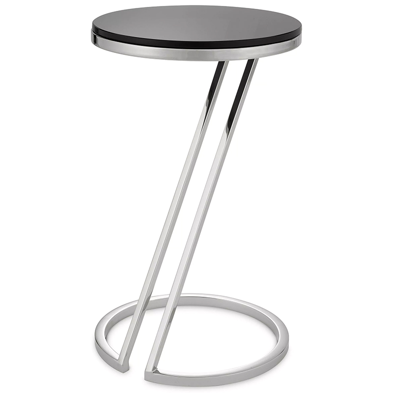 Приставной стол Eichholtz Side Table Falcone Chrome Хром Черный в Грозном | Loft Concept 