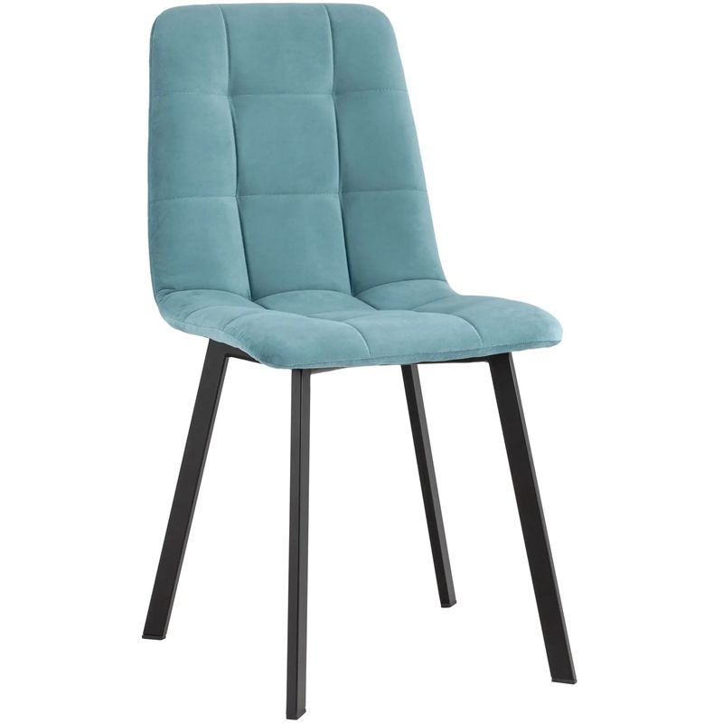 Стул NANCY S Chair Голубой велюр Голубой пастельный Черный Стул NANCY S Chair Голубой велюр Голубой пастельный Черный в Грозном | Loft Concept
