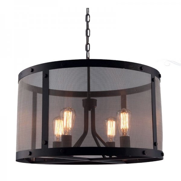 Люстра Loft Riveted Mesh Chandelier Round Черный Люстра Loft Riveted Mesh Chandelier Round Черный в Грозном | Loft Concept