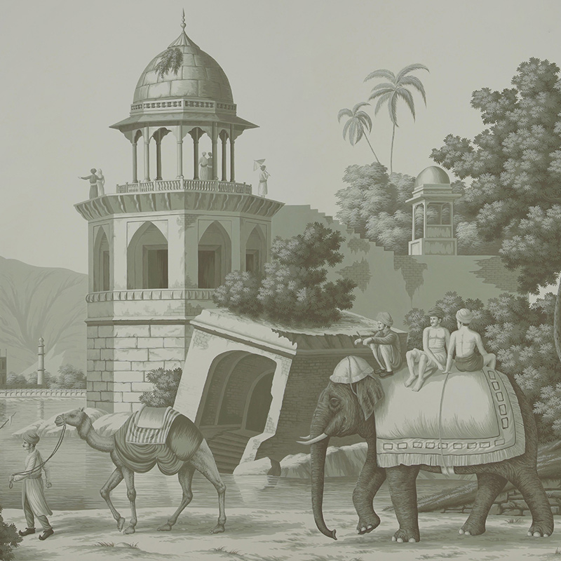 Обои ручная роспись Early Views of India Crystal Grey on scenic paper Обои ручная роспись Early Views of India Crystal Grey on scenic paper в Грозном | Loft Concept