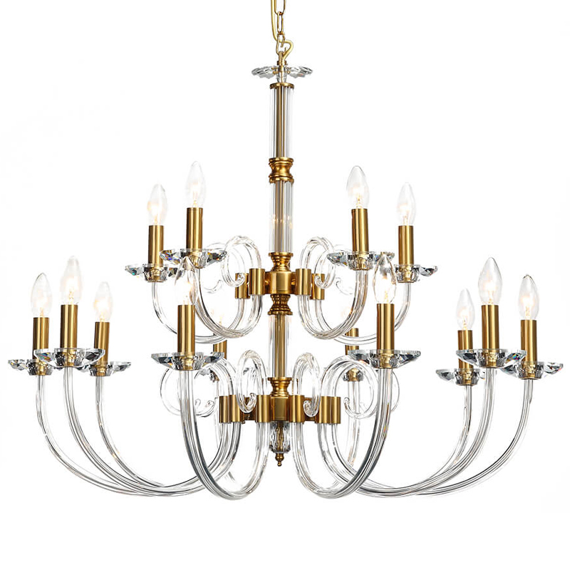 Люстра Twisted Glass Candles Chandelier 15 Золотой Прозрачное Стекло Люстра Twisted Glass Candles Chandelier 15 Золотой Прозрачное Стекло в Грозном | Loft Concept