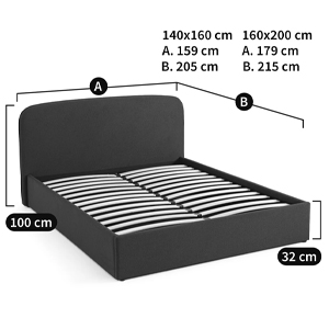 Двуспальная кровать с подъемным механизмом Mathise Bed Deep Blue Двуспальная кровать с подъемным механизмом Mathise Bed Deep Blue в Грозном