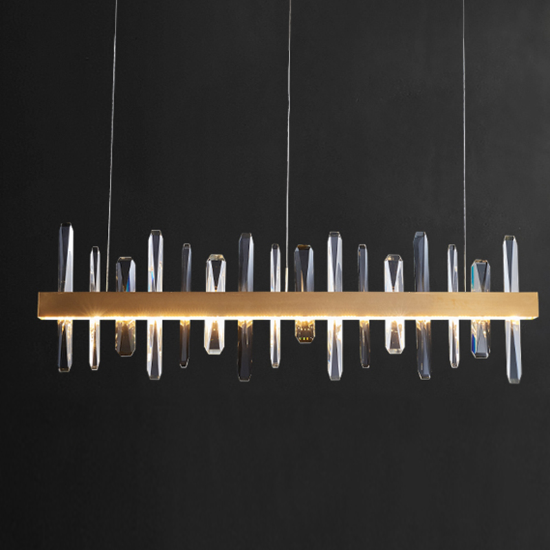 Люстра Gertrudis Chandelier line Латунь Прозрачный Люстра Gertrudis Chandelier line Латунь Прозрачный в Грозном | Loft Concept