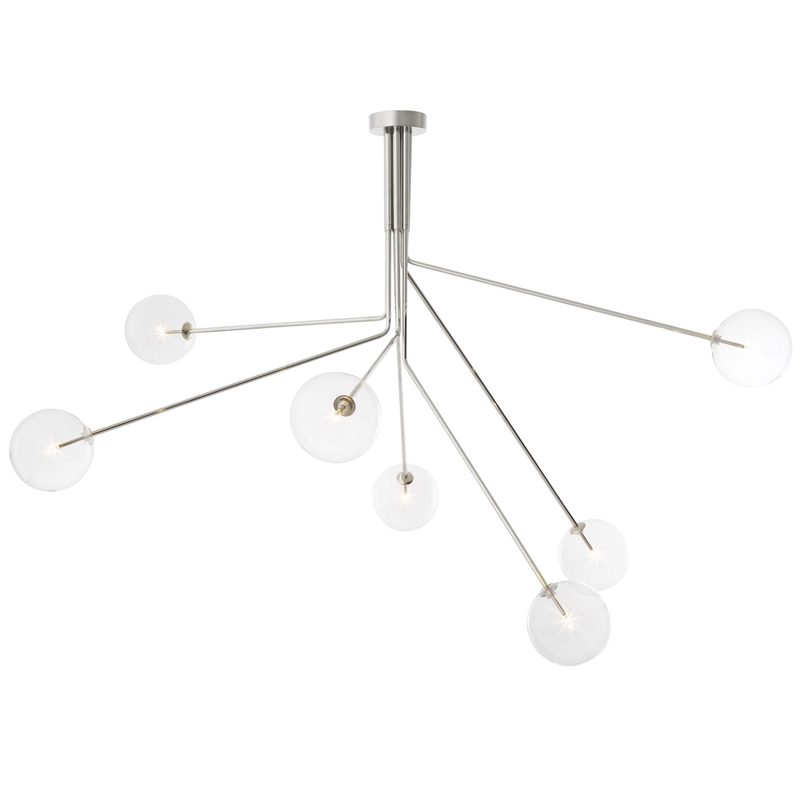 Люстра Eichholtz Chandelier Topaz Nickel Никель Прозрачный Люстра Eichholtz Chandelier Topaz Nickel Никель Прозрачный в Грозном | Loft Concept