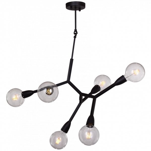 Люстра Polygon Chandelier 6 Black Черный Люстра Polygon Chandelier 6 Black Черный в Грозном | Loft Concept