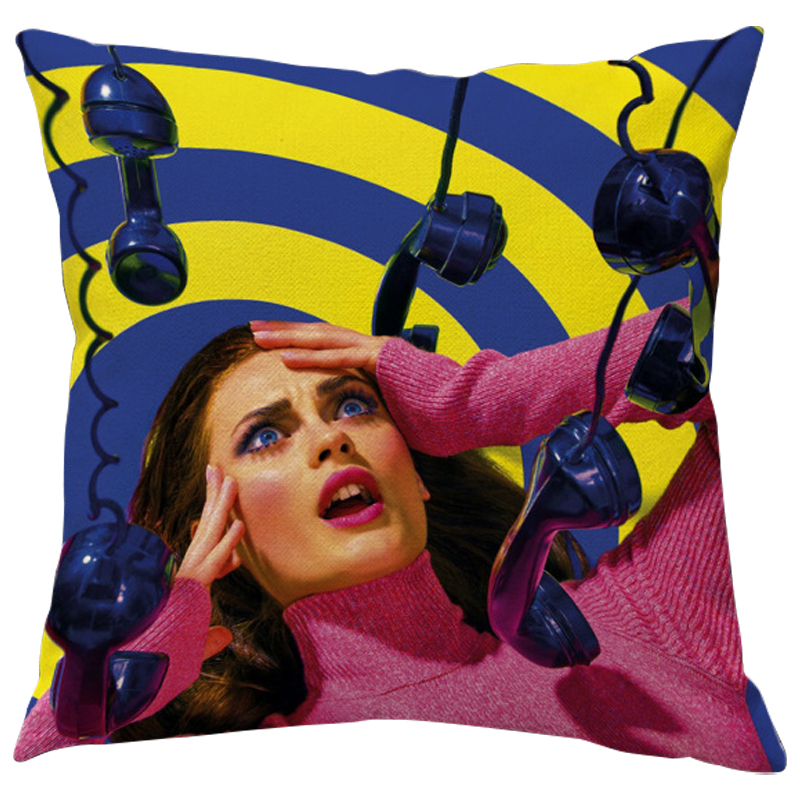 Декоративная подушка Seletti Cushion Phone Желтый Синий Розовый Декоративная подушка Seletti Cushion Phone Желтый Синий Розовый в Грозном | Loft Concept