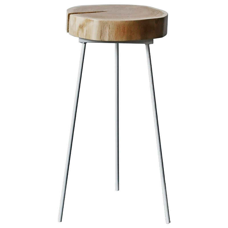 Приставной стол Hines Industrial Metal Rust Side Table Белый Светлый дуб Приставной стол Hines Industrial Metal Rust Side Table Белый Светлый дуб в Грозном | Loft Concept