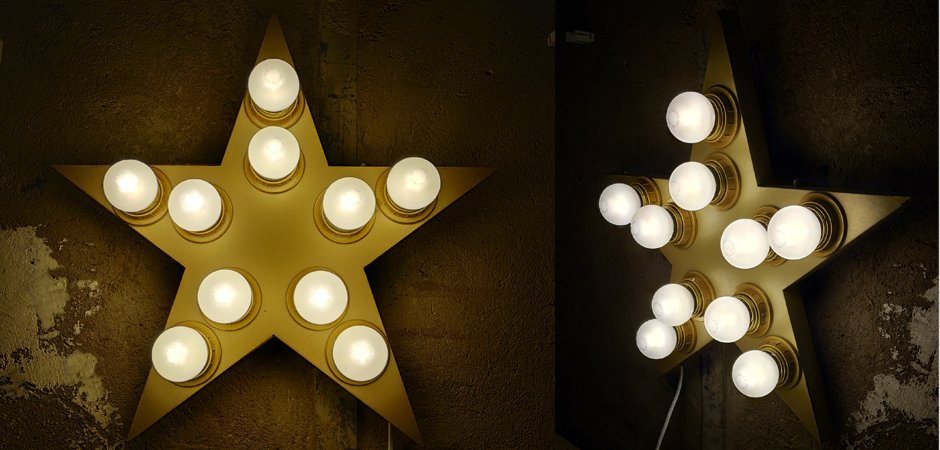 Настенный светильник Star золотая звезда Настенный светильник Star золотая звезда - Loft-Concept в Грозном