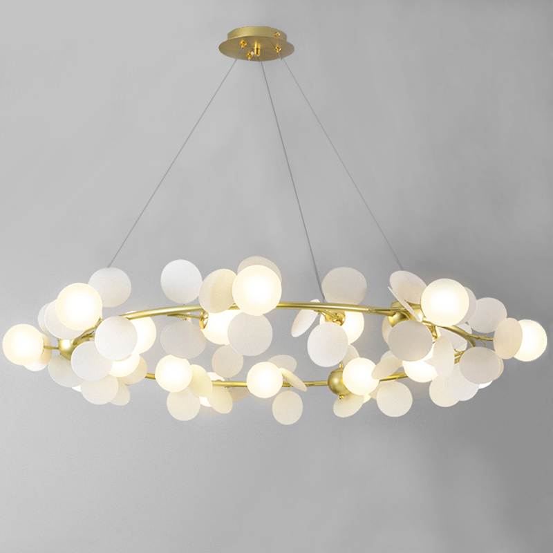 Люстра MATISSE Chandelier circle white Золотой Белый Люстра MATISSE Chandelier circle white Золотой Белый в Грозном | Loft Concept
