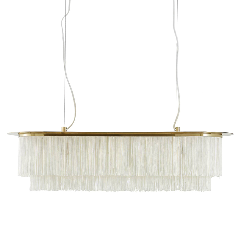 Люстра Houtique Linear Chandelier Cream Кремовый Латунь Люстра Houtique Linear Chandelier Cream Кремовый Латунь в Грозном | Loft Concept