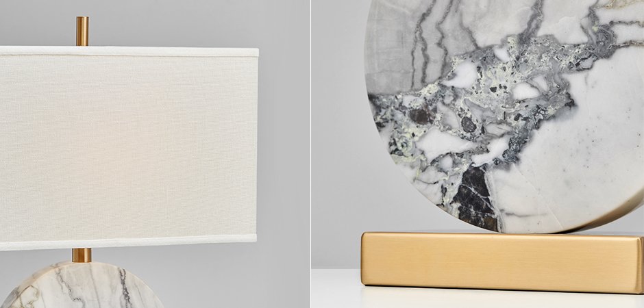 Настольная лампа Lua Grande Table Lamp gray marble Настольная лампа Lua Grande Table Lamp gray marble - Loft-Concept в Грозном