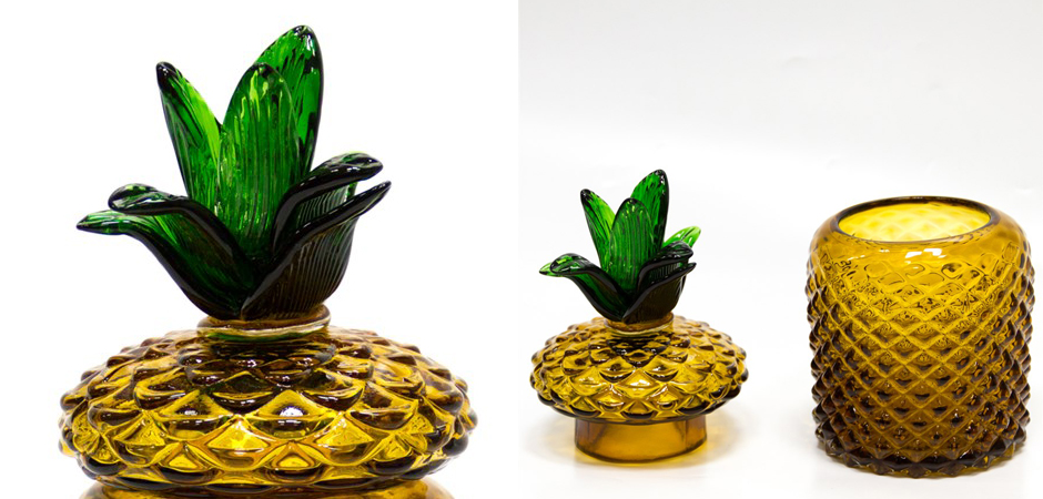 Ваза с крышкой Pineapple Transparent Amber S - Loft-Concept в Грозном