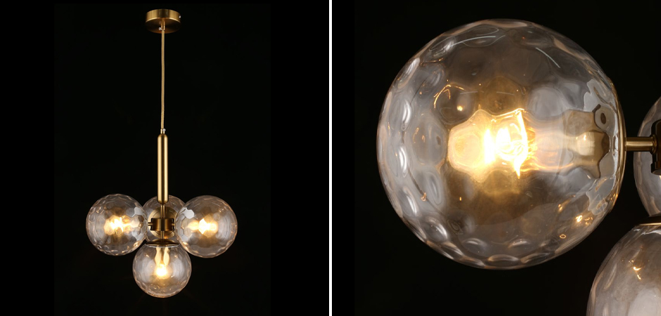 Люстра Bubble Glass с рельефным стеклом Люстра Bubble Glass с рельефным стеклом - Loft-Concept в Грозном