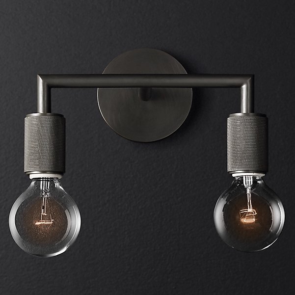 Бра RH Utilitaire Double Sconce Black Темная бронза в Грозном | Loft Concept 