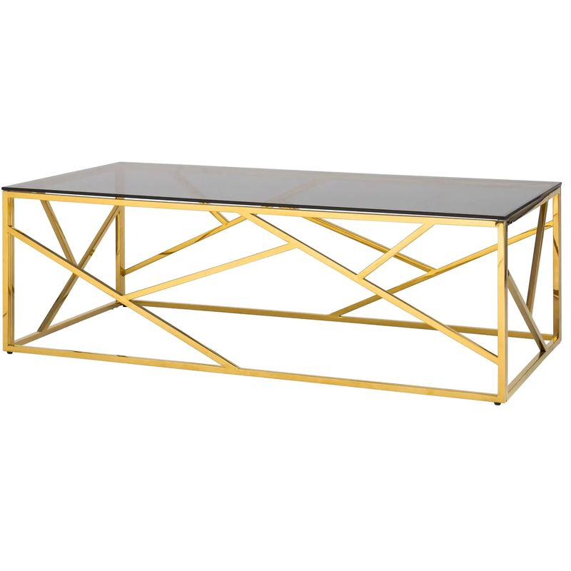 Столик кофейный Geometry Serene Phoenix Gold Золотой Стекло Смок Столик кофейный Geometry Serene Phoenix Gold Золотой Стекло Смок в Грозном | Loft Concept