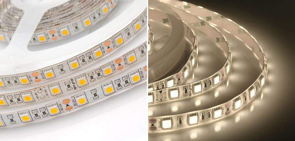 Светодиодная влагозащищенная лента 14,4W/m 60Led/m 5050SMD теплый белый Светодиодная влагозащищенная лента 14,4W/m 60Led/m 5050SMD теплый белый - Loft-Concept в Грозном